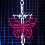 Home Decor Neon Sign Butterfly Dagger Led 1