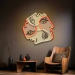 Home Decor Neon Sign Four Faces Twirling Conceptual Art Picasso 1