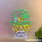 Home Decor Neon Sign Funny St Patrickatms Day Leprechaun Sunglasses 1