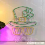 Home Decor Neon Sign Funny St Patrickatms Day Leprechaun Sunglasses 1