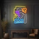 Home Decor Neon Sign Gorgeous Girl In Peace Abstract Art Picasso 1