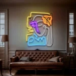 Home Decor Neon Sign Gorgeous Girl In Peace Abstract Art Picasso 1