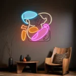 Home Decor Neon Sign Kissing Faces With Colorful Abstract Art Picasso 1
