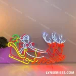 Home Decor Neon Sign Santa Flying In Sleigh 1