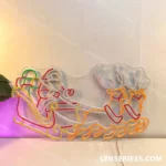 Home Decor Neon Sign Santa Flying In Sleigh 1