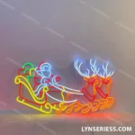Home Decor Neon Sign Santa Flying In Sleigh 1