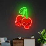 Home Decor Neon Sign Skull Cherry 1