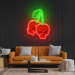 Home Decor Neon Sign Skull Cherry 1
