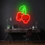 Home Decor Neon Sign Skull Cherry 1