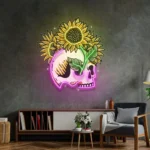 Home Decor Neon Sign Skull Sun Flowers 1