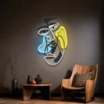 Home Decor Neon Sign Two Grumpy Faces Conceptual Art Picasso 1