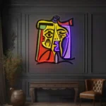 Home Decor Neon Sign Vibrant Girl Painting Abstract Art Picasso 1