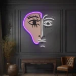 Home Decor Neon Sign Woman Face With Color Shape Abstract Art Picasso 1