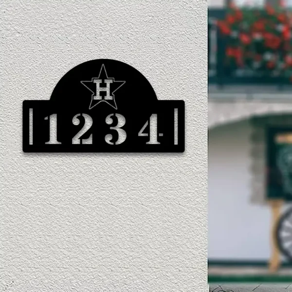 Houston Astros Metal Sign Mlb Metal House Number Sign 1