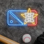 Houston Astros Neon Sign Mlb Logo 1