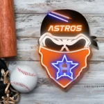 Houston Astros Neon Sign Skull 1