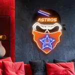 Houston Astros Neon Sign Skull 1
