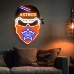 Houston Astros Neon Sign Skull 1