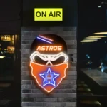 Houston Astros Neon Sign Skull 1