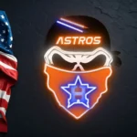 Houston Astros Neon Sign Skull 1
