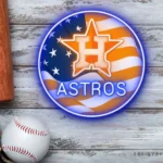 Houston Astros Neon Sign Us Flag Acrylic 1