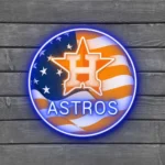 Houston Astros Neon Sign Us Flag Acrylic 1