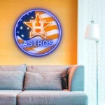 Houston Astros Neon Sign Us Flag Acrylic 1