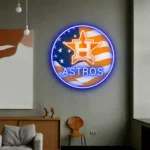 Houston Astros Neon Sign Us Flag Acrylic 1