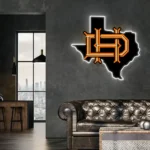 Houston Dynamo Neon Sign Fc Texas State Map 1