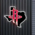 Houston Rockets Neon Sign Texas State Map 1