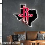 Houston Rockets Neon Sign Texas State Map 1