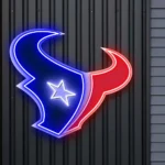 Houston Texans Neon Sign Horned Bull Star 1