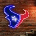 Houston Texans Neon Sign Horned Bull Star 1