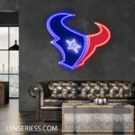 Houston Texans Neon Sign Horned Bull Star 1