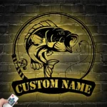 Hunting Fishing Metal Sign Bass Fly Fishing 1
