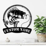 Hunting Fishing Metal Sign Bass Fly Fishing 1