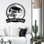 Hunting Fishing Metal Sign Bass Fly Fishing 1