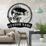 Hunting Fishing Metal Sign Bass Fly Fishing 1