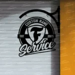 Hunting Fishing Metal Sign Bespoke Logo Firestone Metal Hanging Sign Car Garage Decor 1