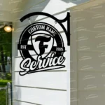 Hunting Fishing Metal Sign Bespoke Logo Firestone Metal Hanging Sign Car Garage Decor 1