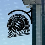 Hunting Fishing Metal Sign Bespoke Logo Lister Metal Hanging Sign Car Garage Decor 1