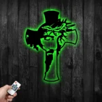 Hunting Fishing Metal Sign Cross With Jesus 1