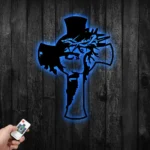 Hunting Fishing Metal Sign Cross With Jesus 1