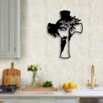 Hunting Fishing Metal Sign Cross With Jesus 1