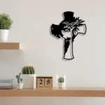 Hunting Fishing Metal Sign Cross With Jesus 1
