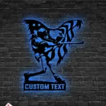 Hunting Fishing Metal Sign Custom Baseball American Flag 1