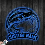 Hunting Fishing Metal Sign Custom Catfish 1