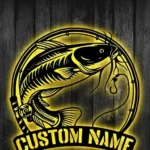 Hunting Fishing Metal Sign Custom Catfish 1