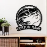 Hunting Fishing Metal Sign Custom Catfish 1