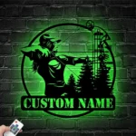 Hunting Fishing Metal Sign Custom Compound Bow Hunter 1